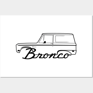 1966-1977 Ford Bronco Side Black With Logo Posters and Art